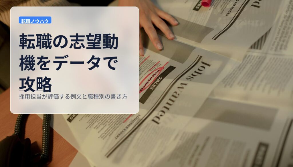 転職の志望動機をデータで攻略｜採用担当が評価する例文と職種別の書き方