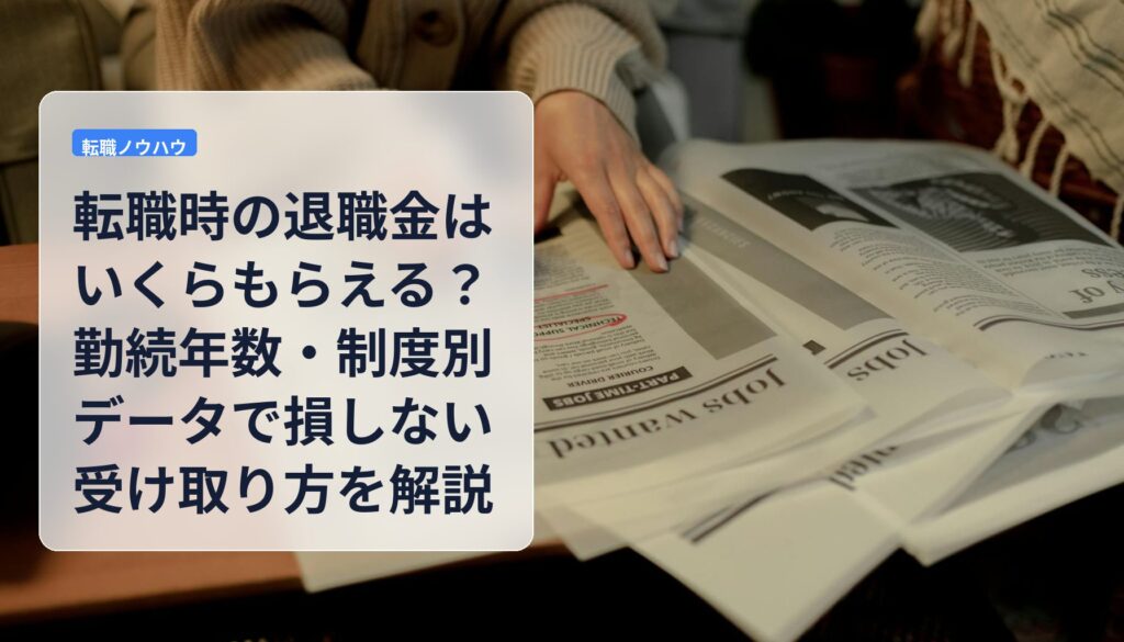 転職時の退職金はいくらもらえる？勤続年数・制度別データで損しない受け取り方を解説