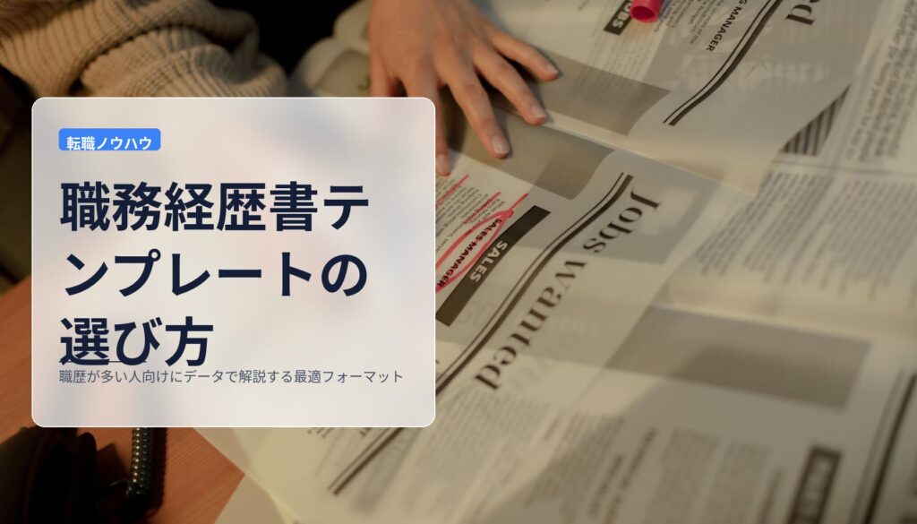職務経歴書テンプレートの選び方｜職歴が多い人向けにデータで解説する最適フォーマット